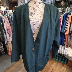 Vintage Inseparables Women's Deep Teal Open-Front Jacket